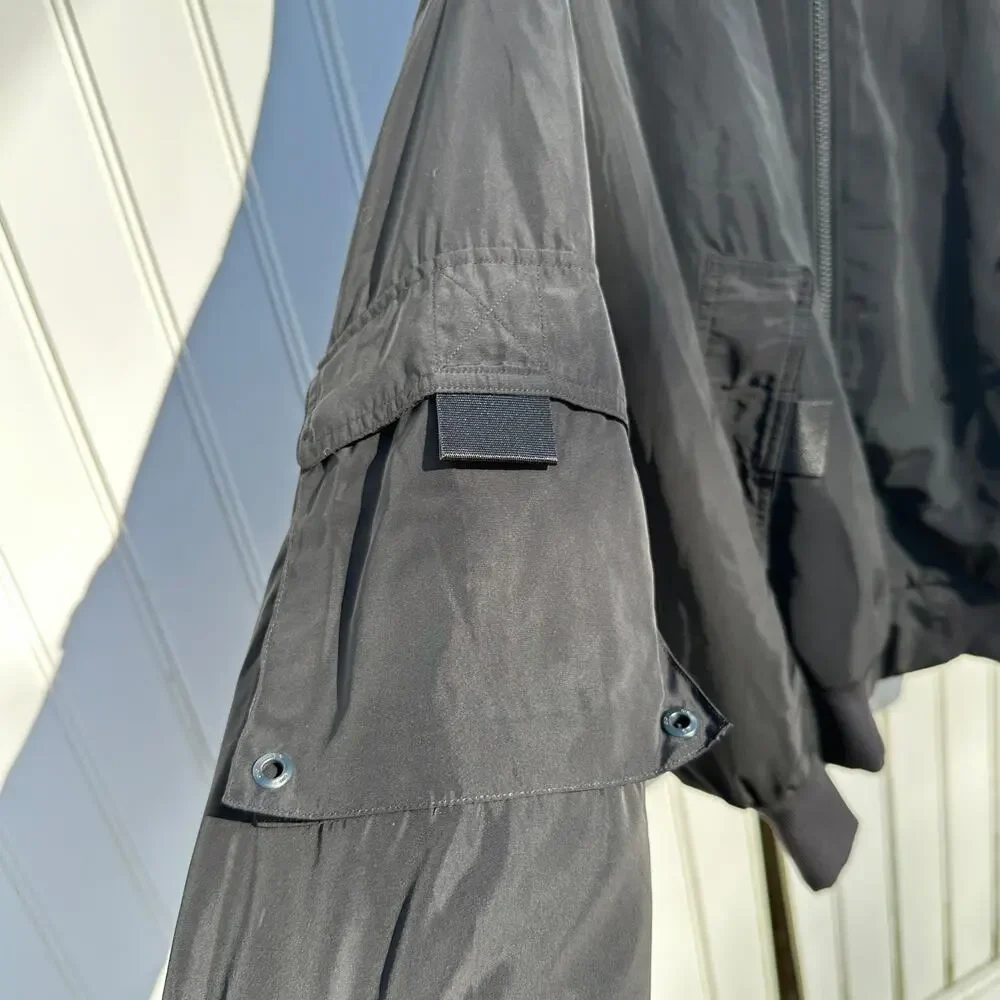 Alo Yoga It Girl Bomber Jacket Black Size Medium EUC Oversize Blade Collar - Picture 10 of 16